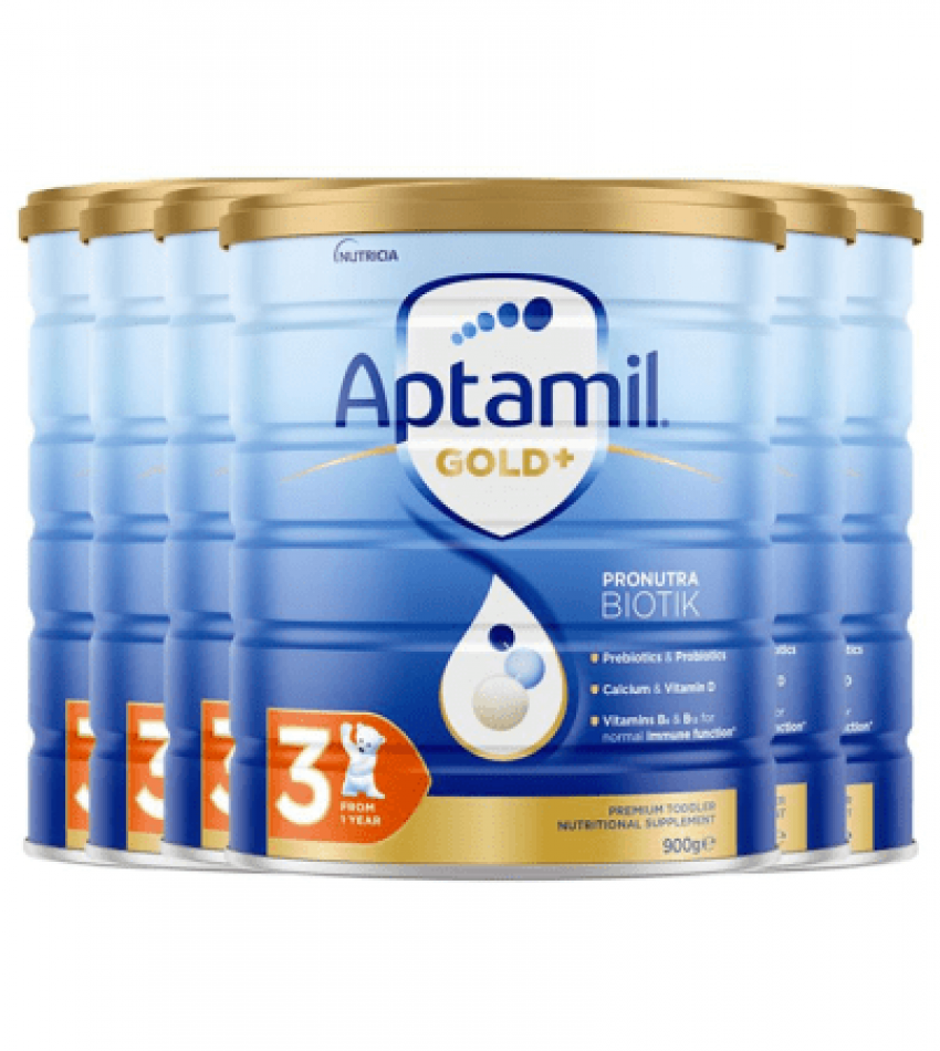 【包邮】Aptamil爱他美 金装婴儿奶粉900克6罐 3段（1-2岁） Nutricia Aptamil Toddler Gold+ 3 From 1years（23年11月到期）