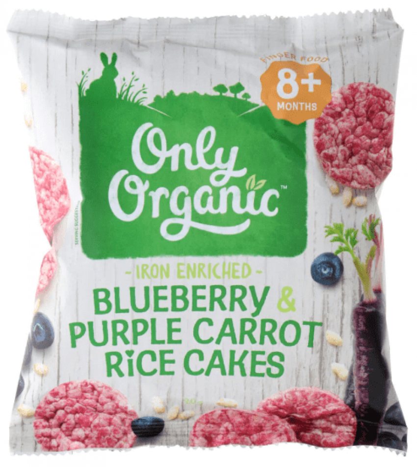 Only Organic 蓝莓紫胡萝卜米饼 20g（适合8个月婴儿）