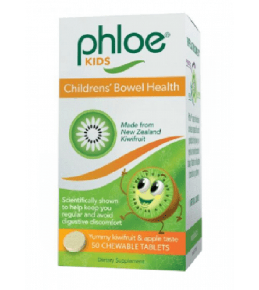Phloe Childrens Bowel Health 腹乐奇异果儿童咀嚼片50片（肠道健康益生元消化酶纤维素）